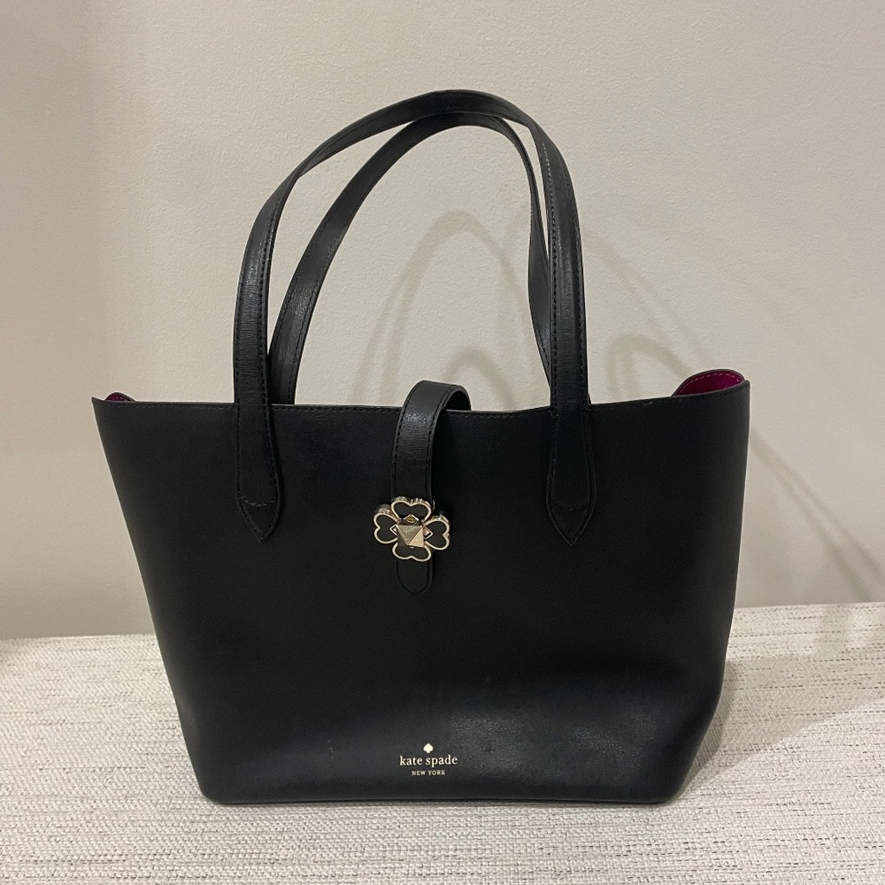 Kate Spade New York Kaci Small Tote Black, Textured leather